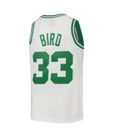 Big Boys Mitchell & Ness Larry Bird White Boston Celtics 1985-86 Hardwood Classics Swingman Throwback Jersey