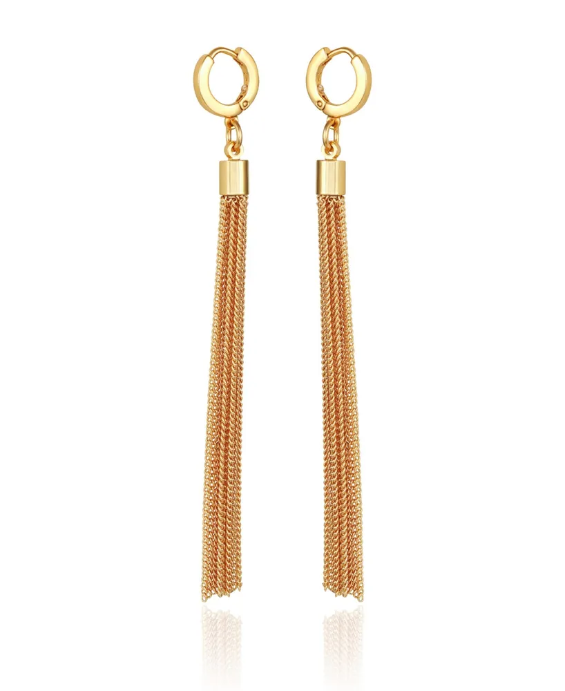 Vince Camuto Gold-Tone Huggie Tassel Hoop Drop Earrings - Gold