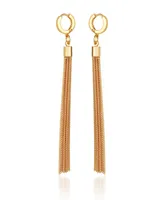 Vince Camuto Gold-Tone Huggie Tassel Hoop Drop Earrings - Gold