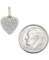 Wrapped Diamond Heart Charm Pendant (1/20 ct. t.w.) in 10k Gold, Created for Macy's