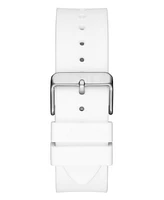 Guess Men's Multi-Function White Silicone Strap Watch 43mm