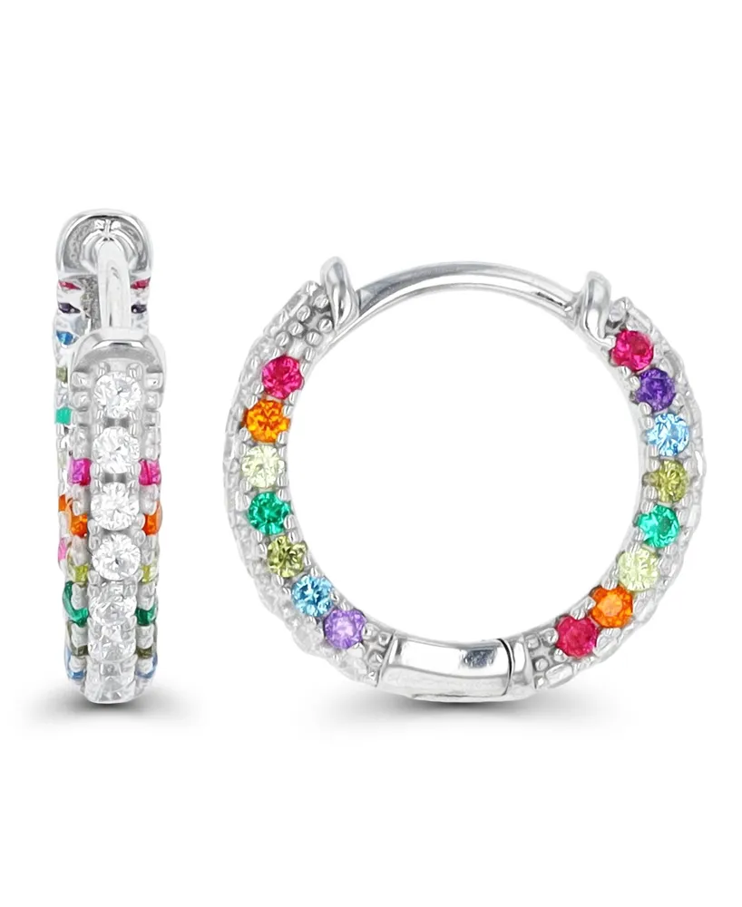 Multicolor Hoop Earrings in Sterling Silver