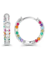 Multicolor Hoop Earrings in Sterling Silver