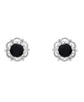 Onyx (6mm) Flower Stud Earrings