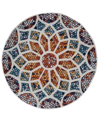 Lr Home Destiny DTY81493 6'7" x 6'7" Round Area Rug