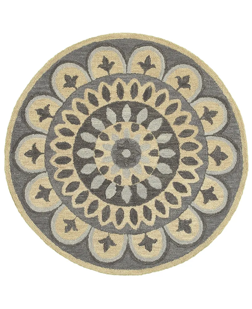 Lr Home Radiance RDC54054 4' x 4' Round Area Rug