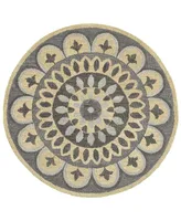 Lr Home Radiance RDC54054 4' x 4' Round Area Rug