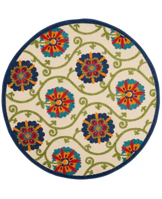 Nourison Home Aloha ALH19 5'3" x 5'3" Round Outdoor Area Rug