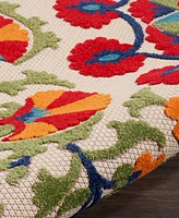 Nourison Home Aloha ALH20 5'3" x 5'3" Round Outdoor Area Rug