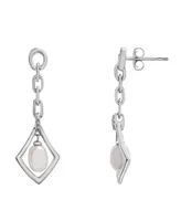 Cultured Freshwater Pearl (7x5mm) Dangling Earrings in Sterling Silver
