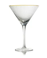 Rocher Martini Glasses, Set of 4, 9.5 Oz - Clear, Gold