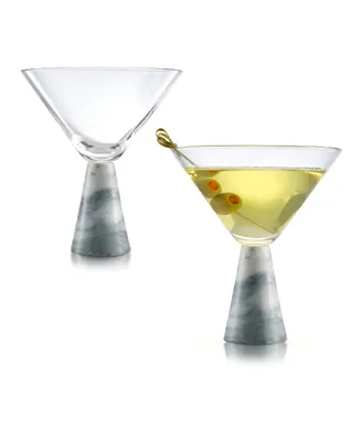 Marble Martini Glasses, Set of 2, 9 Oz
