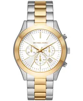 Michael Kors Men's Slim Runway Chronograph Two-Tone Stainless Steel Bracelet Watch 44mm - Two