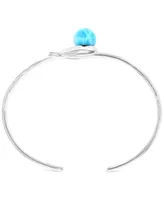 Larimar Knot Cuff Bangle Bracelet (2 ct. t.w.) in Sterling Silver