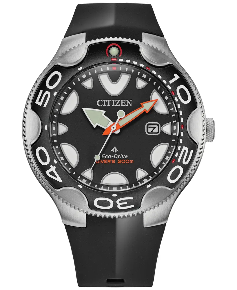 Citizen Eco-Drive Men's Black Leather Strap Watch 42mm - Macy's
