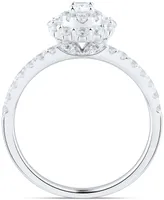 Diamond Oval Double Halo Engagement Ring (5/8 ct. t.w.) in 14k White Gold