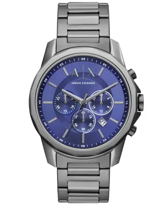 A|X Armani Exchange Men's Chronograph Gunmetal Stainless Steel Bracelet Watch, 44mm
