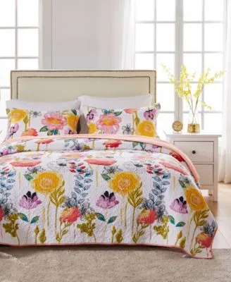 Greenland Home Fashions Watercolor Dream Quilt Set 3 Piece
