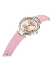 Kenneth Cole New York Women's Transparency Pink Genuine Leather Strap Watch 34mm