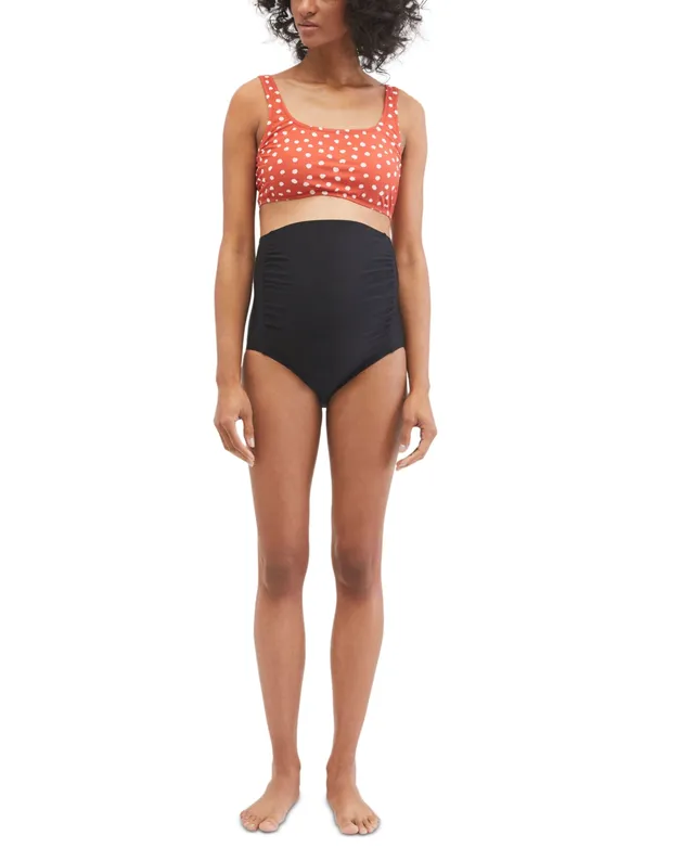 Motherhood Maternity Beach Bump™ Scallop Trim Maternity Swim Top