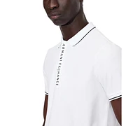 A|X Armani Exchange Men's Tipped Logo Placket Polo Shirt