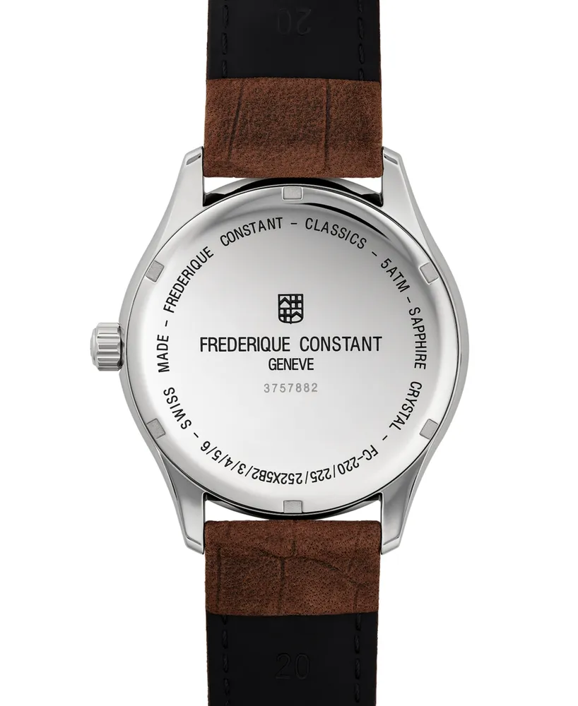 Frederique Constant Men's Swiss Classics Brown Leather Strap Watch 40mm