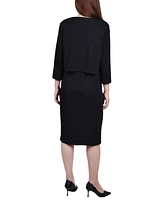 Ny Collection Women's 3/4 Sleeve Two Piece Dress Set