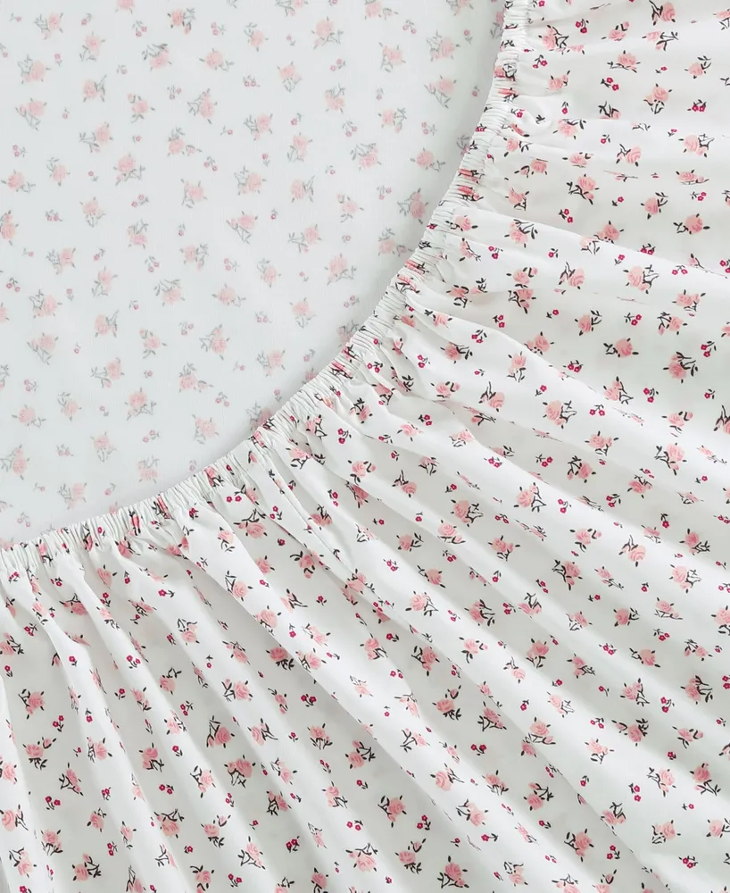 Betsey Johnson Baby Buds Cotton Percale Piece Sheet Set