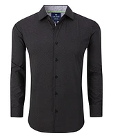 Men's Slim Fit Performance Long Sleeve Geometric Dress Shirt