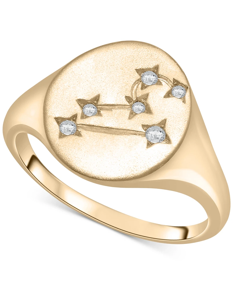 Wrapped Diamond Leo Constellation Ring (1/20 ct. t.w.) in 10k Gold, Created for Macy's