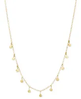 Sarah Chloe Dangle Disc Choker Necklace in 14k Gold-Plated Sterling Silver, 12" + 2" extender