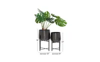 CosmoLiving by Cosmopolitan Modern Planters with Stand, Set of 2