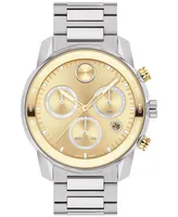 Movado Men's Swiss Chronograph Bold Verso Stainless Steel Bracelet Watch 44mm