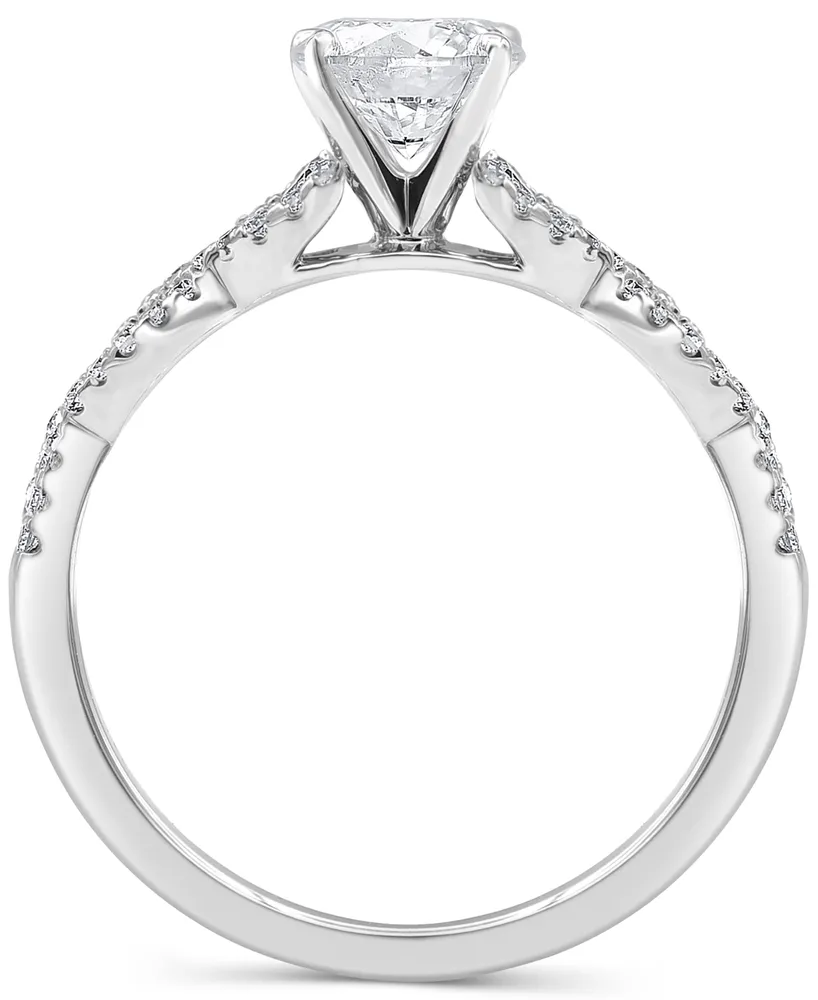 Diamond Twist Engagement Ring (1 ct. t.w.) in 14k White Gold