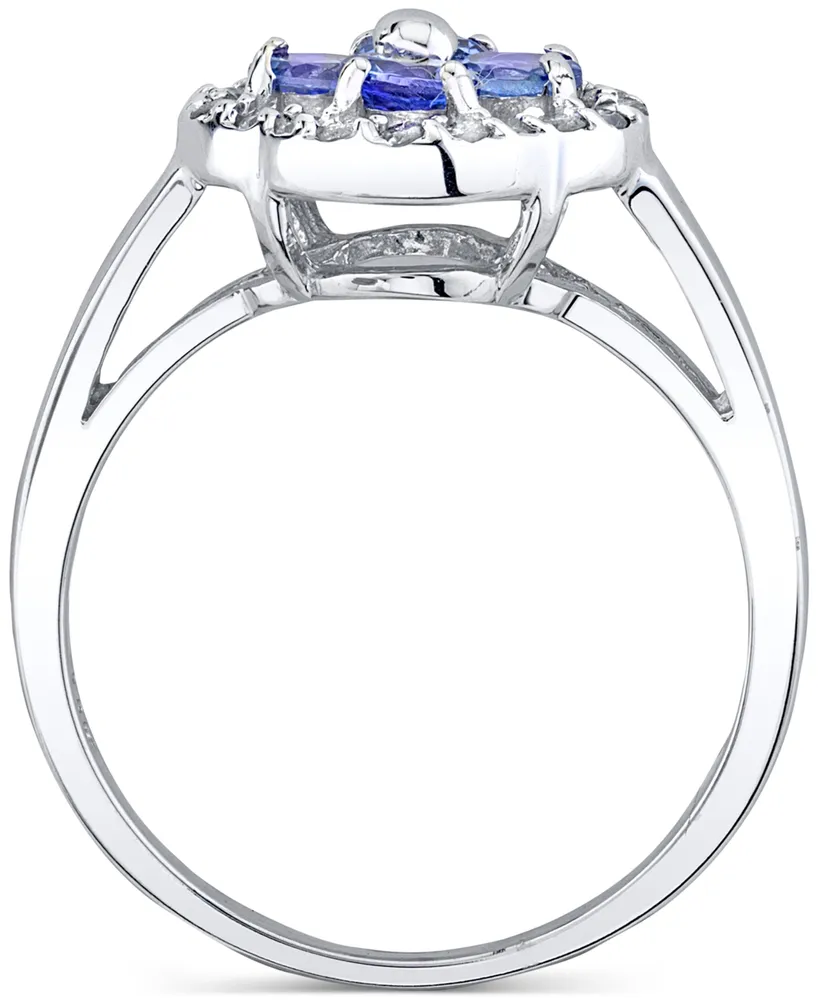 Tanzanite (1 ct. t.w.) & Diamond (1/5 ct. t.w.) Ring in 14k White Gold