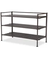 Seville Classics 3-Tier Stackable 9-Pair Resin Slat Shoe Rack