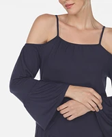 Women's Cold Shoulder Ruffle Sleeve Top