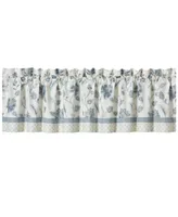 J Queen New York Blue Garden Straight Window Valance, 21.25"