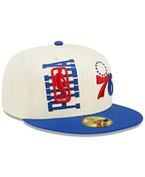 Men's New Era Cream, Royal Philadelphia 76ers 2022 Nba Draft 59FIFTY Fitted Hat
