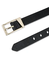 Calvin Klein Skinny Geometric Center Bar Buckle Dress Belt