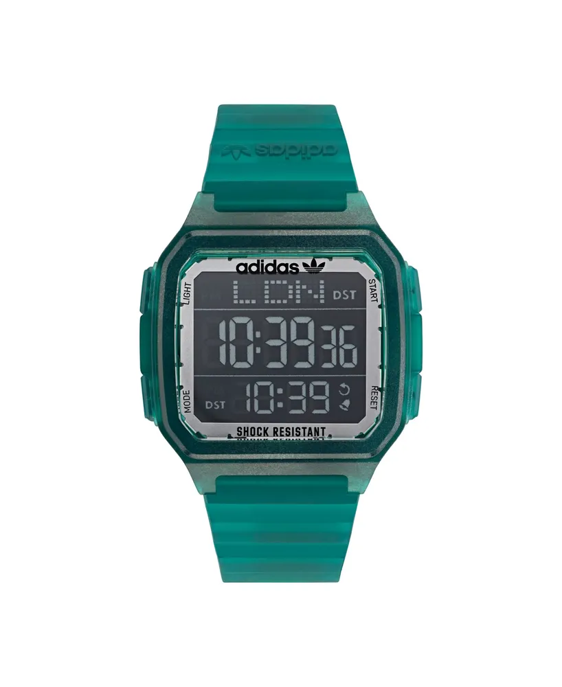 adidas Unisex Gmt Digital One Gmt Green Resin Strap Watch 47mm
