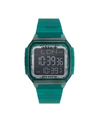 adidas Unisex Gmt Digital One Gmt Green Resin Strap Watch 47mm