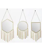 Metal Farmhouse Wall Mirror, Set of 3 - Gold