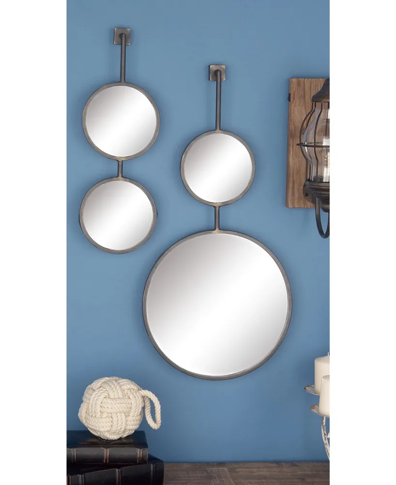 Metal Modern Wall Mirror, Set of 4