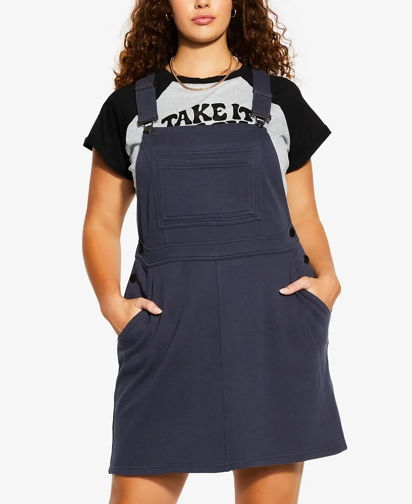 City Chic Plus Size Soft Pinafore Dress