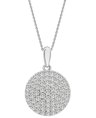 Wrapped in Love Diamond Circle Pendant Necklace (1 ct. t.w.) in 14k White Gold, 16" + 4" extender, Created for Macy's