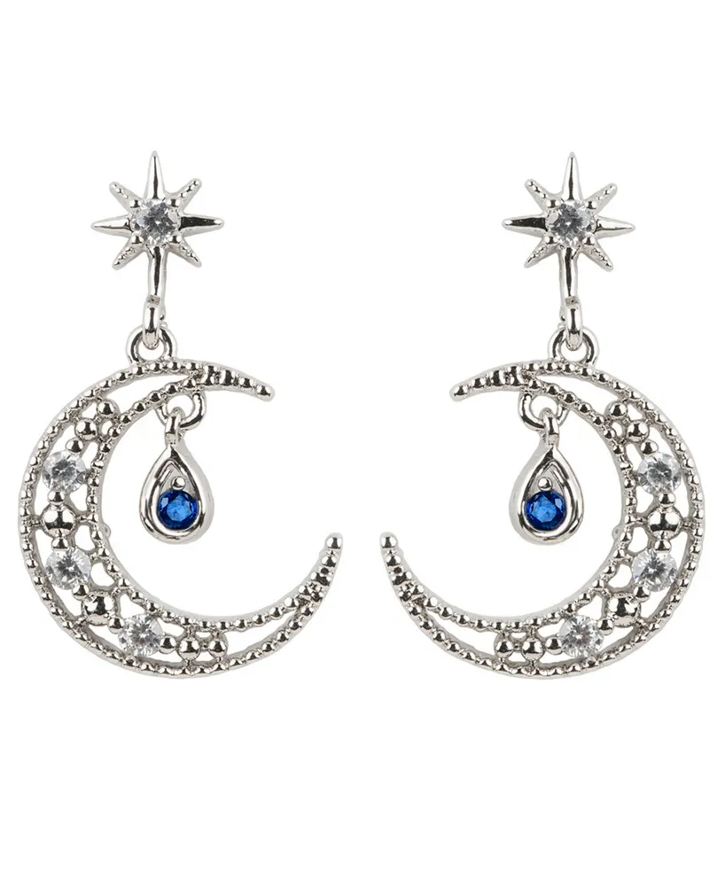 Girls Crew Blue Moon Earrings - Silver