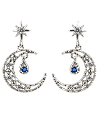 Girls Crew Blue Moon Earrings - Silver