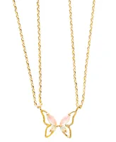 Girls Crew Butterfly Besties Necklace Set - Gold