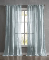 French Connection Charter Crushed Semi-Sheer Rod Pocket Window Curtain Pair, 84" x 50"